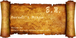 Bernát Miksa névjegykártya